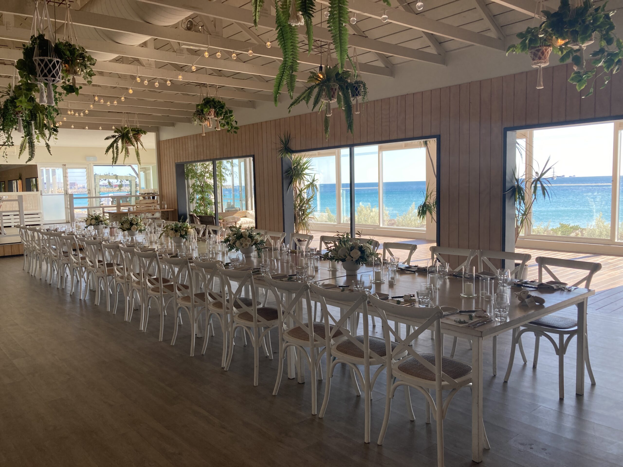 IMG 0973 scaled News 3 Long tables set for a function inside The BeachHouse at Coast Port Beach with ocean views